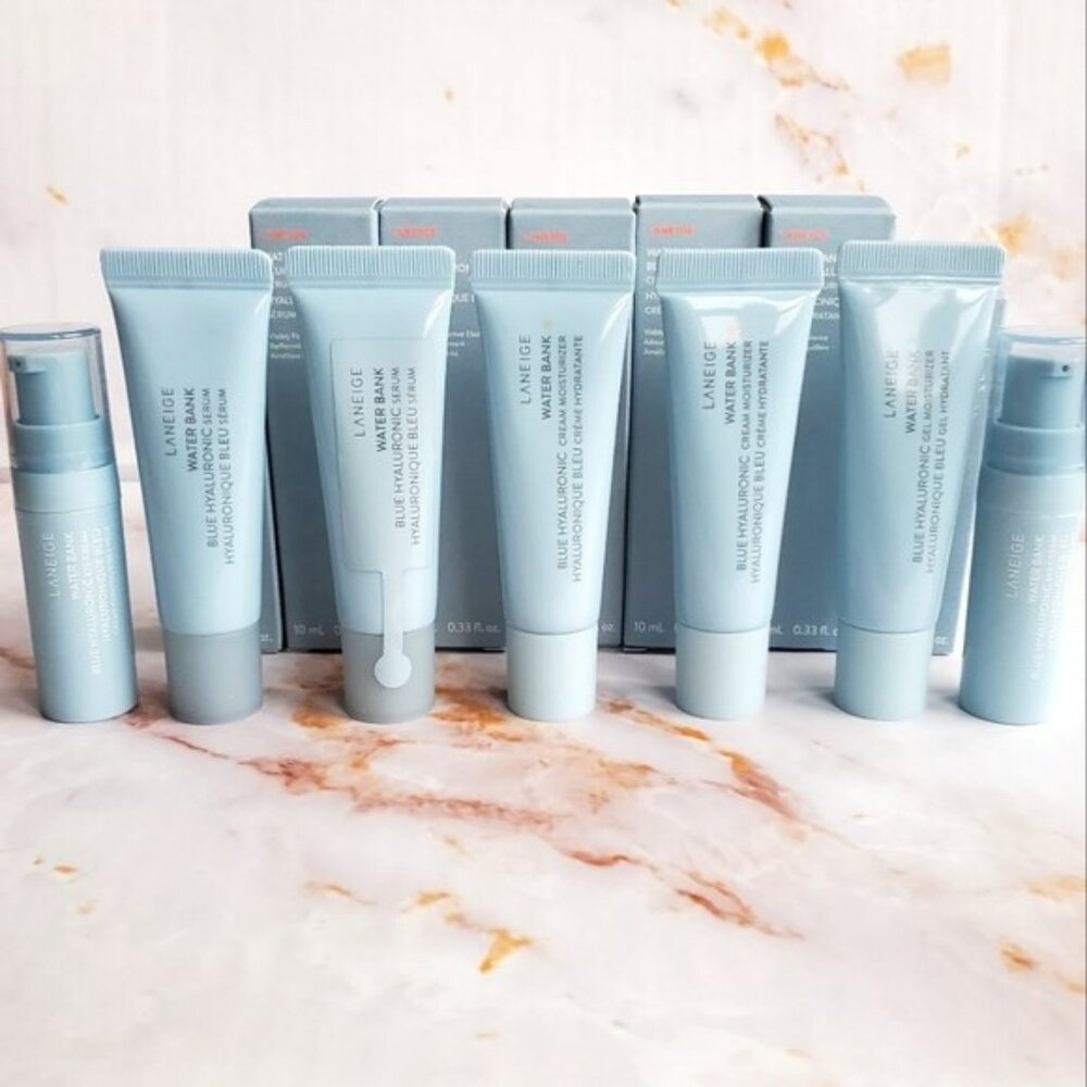 Laneige Water Bank Blue Hyaluronic Serum, Eye Cream, Gel Moisturizer Bundle NEW